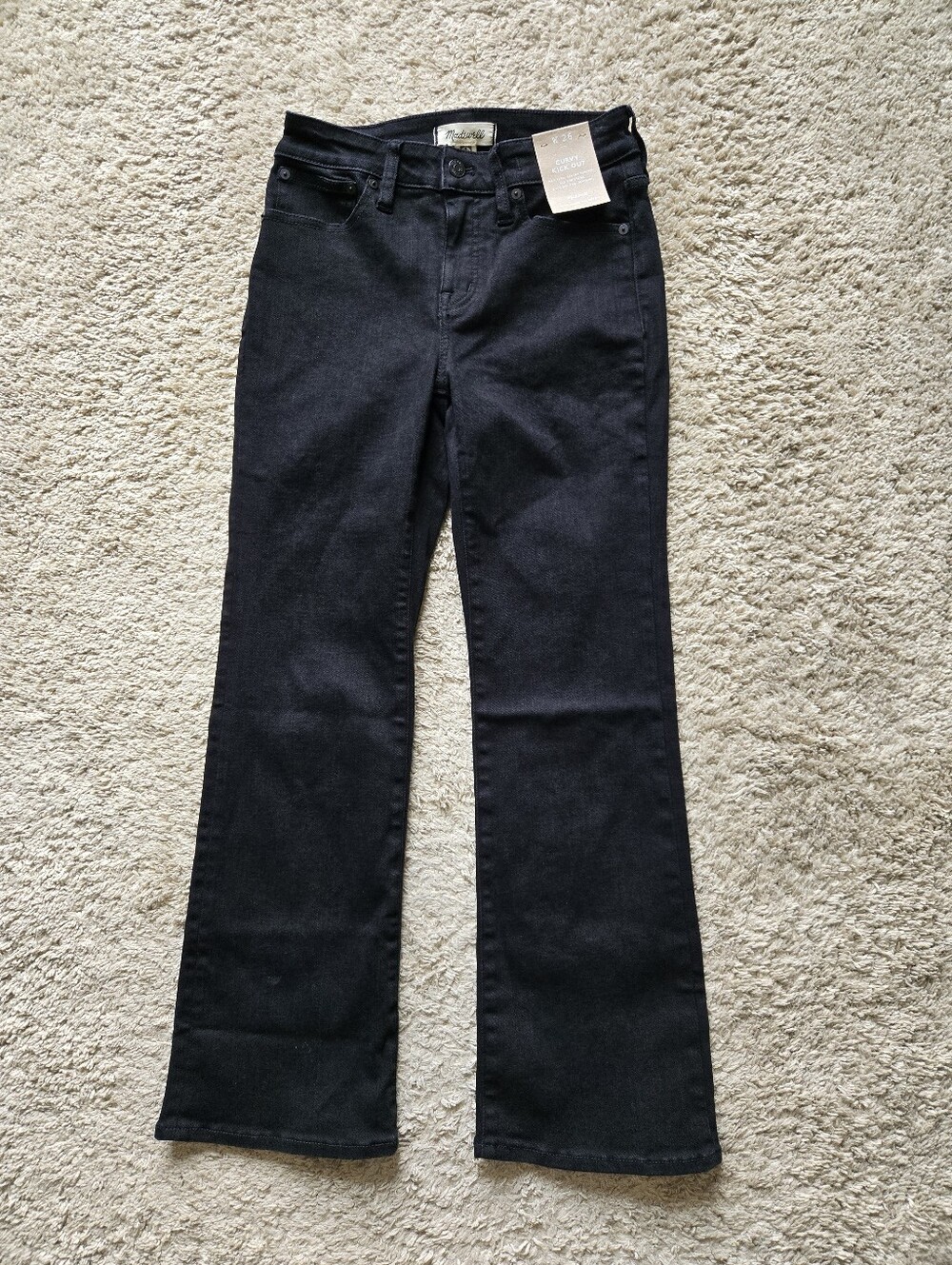 Madewell Curvy Kick Out Crop Jeans Womens 26 Black Flare